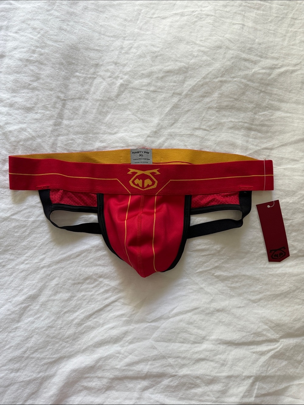 Nasty Pig Red and Gold Athletic Jock